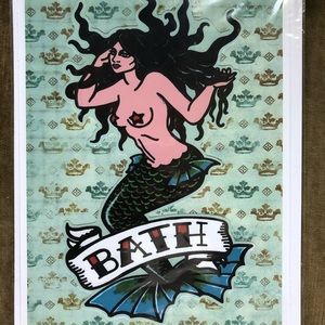BATH tattoo Mermaid print